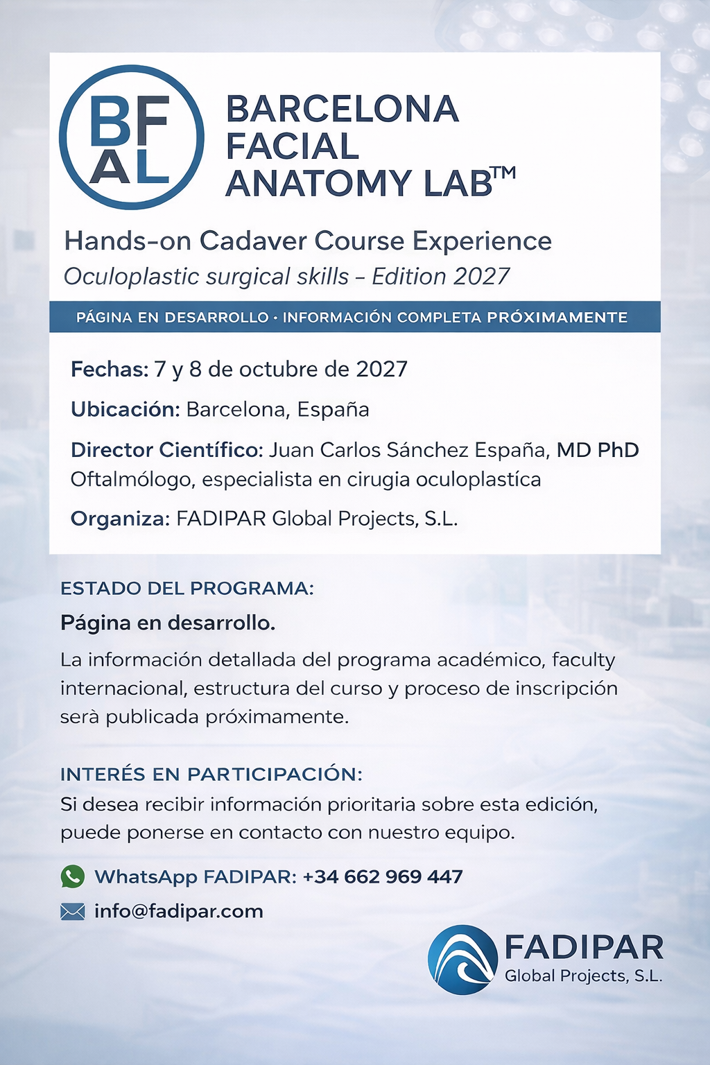 curso de habilidades quirúrgicas oculoplásticas